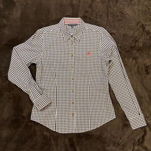 Brooks Brothers Navy and White Gingham Button-Down Shirt
